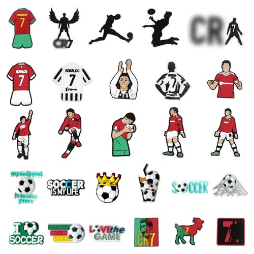 JSTHHTT 27 Stück Schuh Charms aus PVC, Fußball Schuh Charms, Schuhanhänger Decoration, Schuhanstecker, Sport Charme Schuhdekoration, für Jugendliche, Jungen und Männer JSTHHTT 27 Stück Schuh Charms aus PVC, Fußball Schuh Charms, Schuhanhänger Decoration, Schuhanstecker, Sport Charme Schuhdekoration, für Jugendliche, Jungen und Männer von JSTHHTT