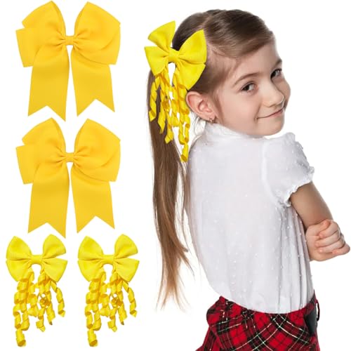 JSTHHTT 4 Stück Haarspangen mit Schleife, Haarschleifen Clips, Schleifen Haarspangen, Haarschmuck, Clips Accessoires für Kinder, Mädchen von JSTHHTT