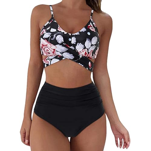 JSTHHTT Damen Bikini Sets, Push Up Bikini, Badeanzug Swimsuit, Zweiteiliger Bademode, Weiche BadeanzüGe Mit Verstellbarem Schultergurt (M) von JSTHHTT