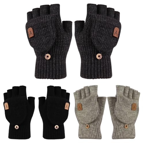 JSTHHTT Fingerlose Handschuhe, Winterhandschuhe Touchscreen Handschuhe, Handschuhe ohne Finger Winter Warme, Fingerless Gloves für Damen Herren für Skifahren Radfahren von JSTHHTT