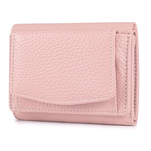 JSTHHTT Geldbörse Damen Klein, Leder Kleines Portemonnaie, Mini Geldbeutel mit Kreditkartenetui und Münzfach für Frauen Mädchen (Rosa von JSTHHTT