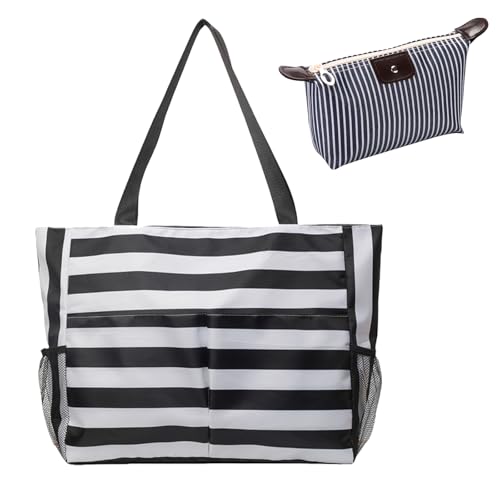 JSTHHTT Strandtasche XXL Familie Umhängetasche Tote Bag Badetasche Wasserdicht Einkauftasche Schultertasche Shopper Geschenke für Frauen, Große Strandtasche mit Reißverschluss, Handtasche Damen Groß von JSTHHTT