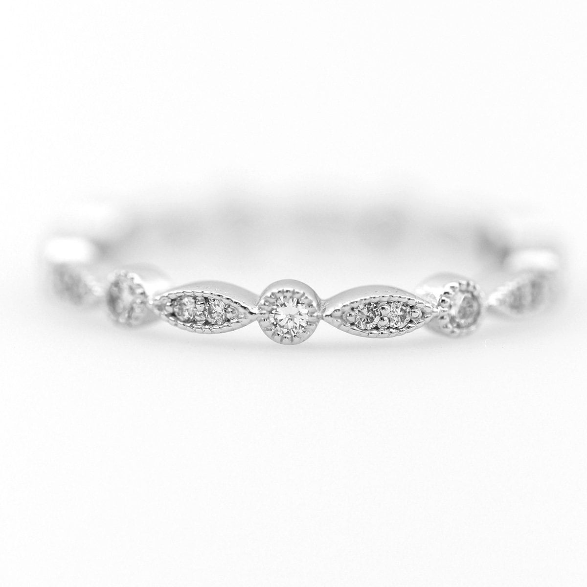 Art Deco Diamant Ehering, Vintage Voll Eternity Band, Diamantring, Verlobungsring von JSVConcepts