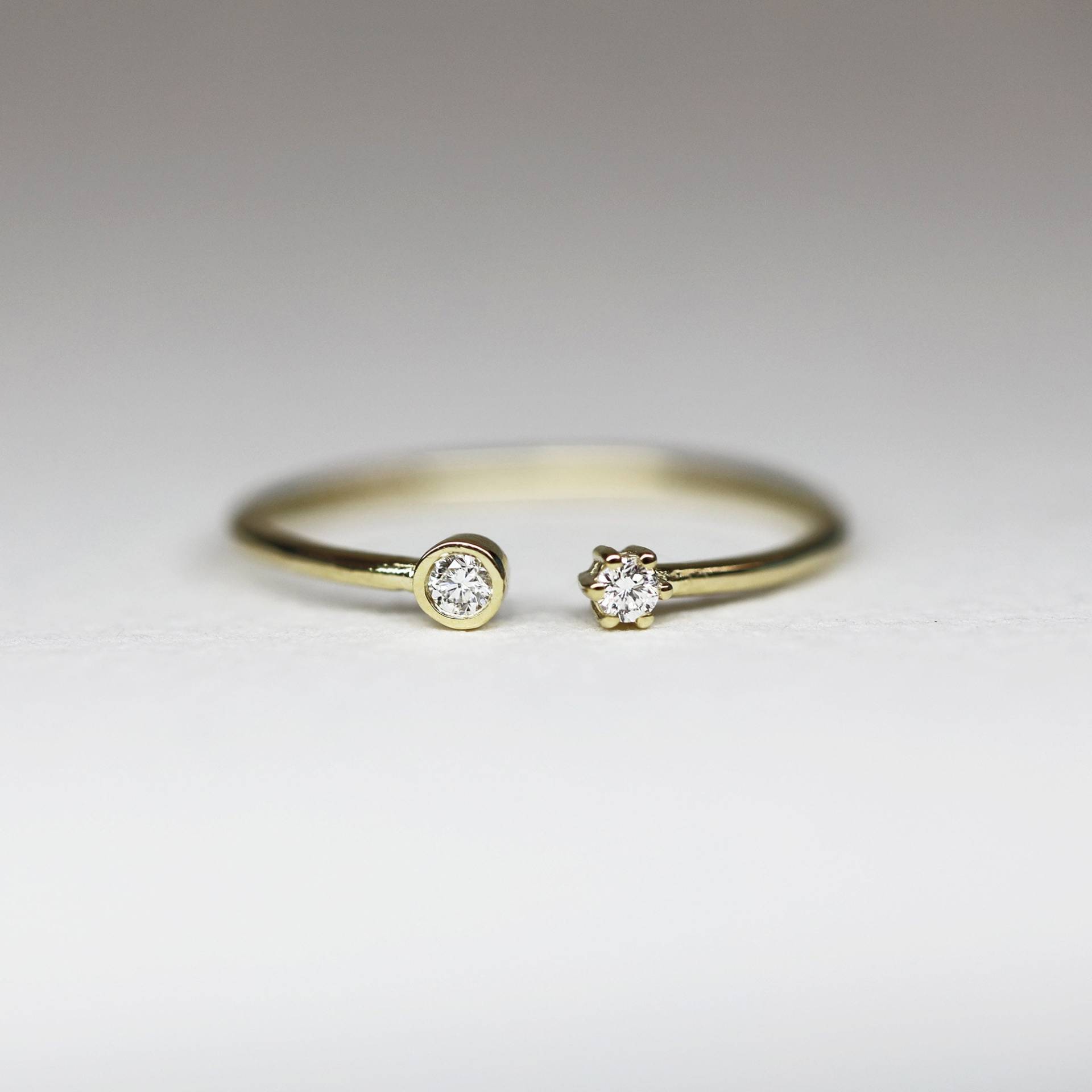 Diamant Ehering , Offener Ring, Einzigartige Doppel Ring von JSVConcepts