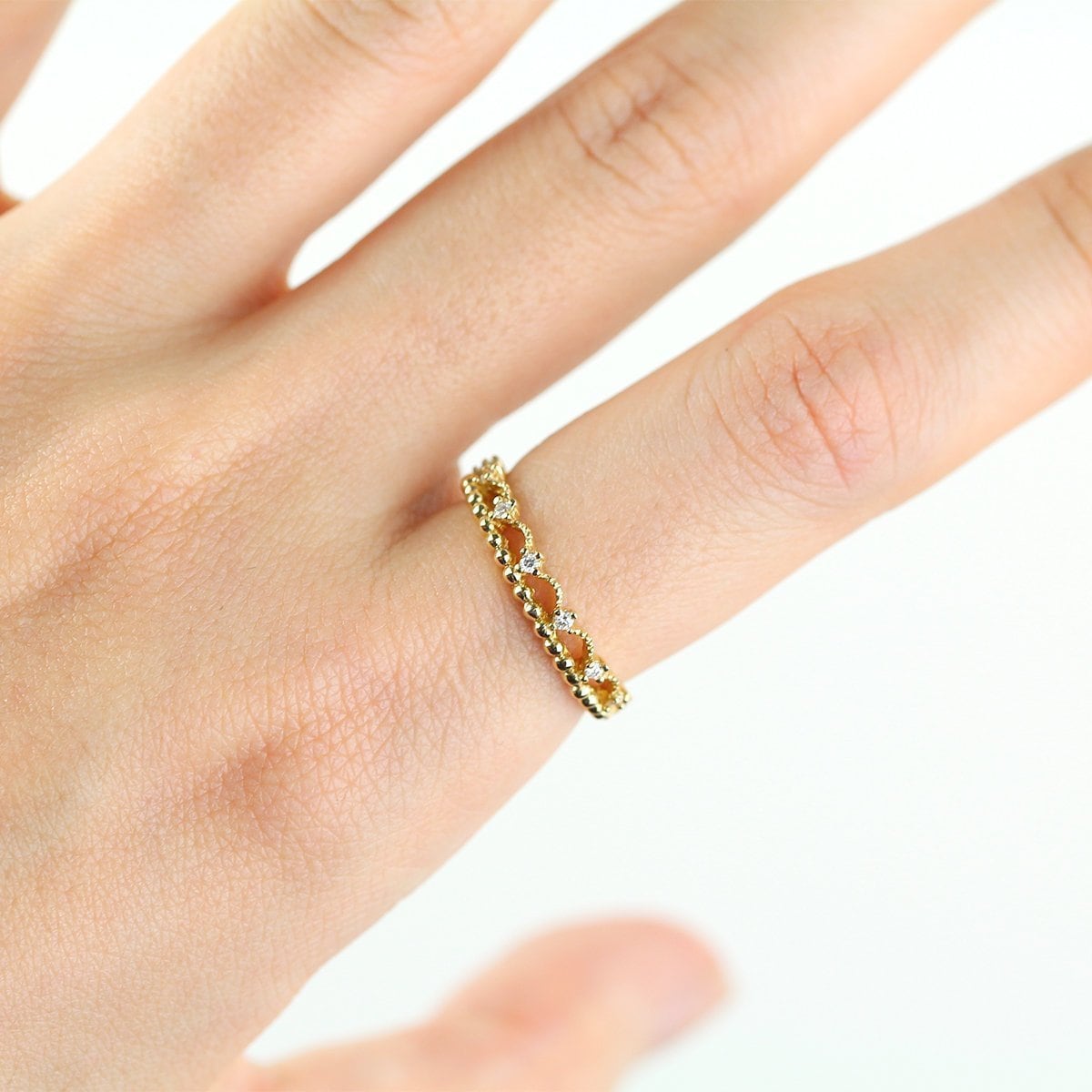 Diamant Tiara Ring, Trauring, Verlobungsring, Einzigartiger Diamantring, Kronendiamant Band, Halber Eternity Hochzeitsband von JSVConcepts