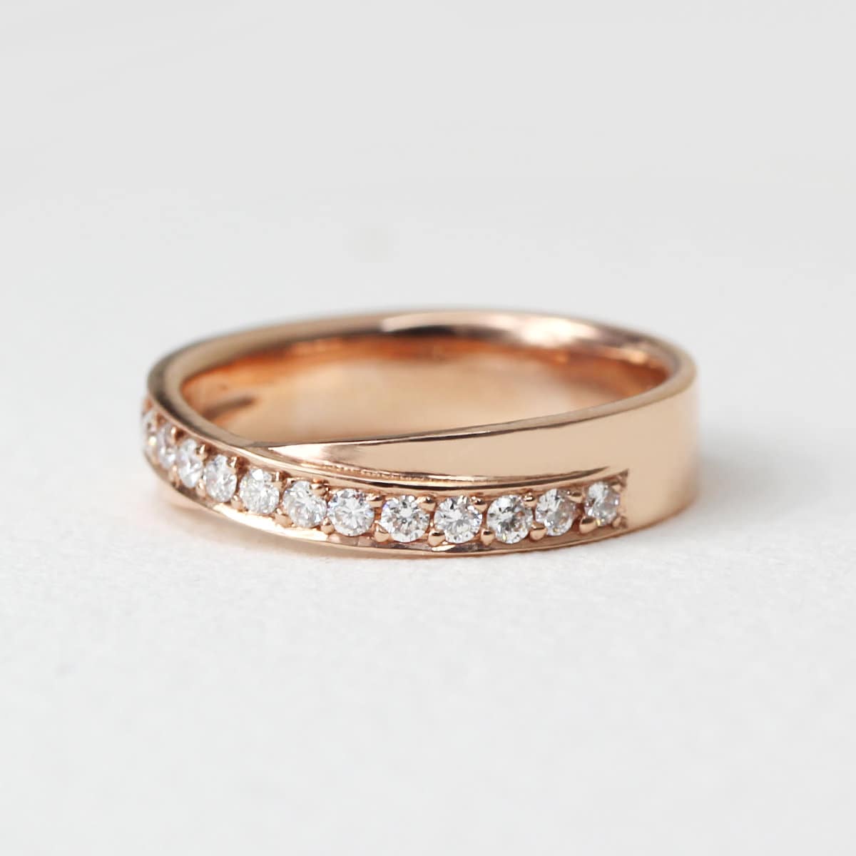 Hochzeit Verlobungsring, Doppelüberlappung Diamant Ehering, 0, 24 Ctw Naturdiamant Paare Ring, Passende Bands, 14K Gold Doppelband von JSVConcepts