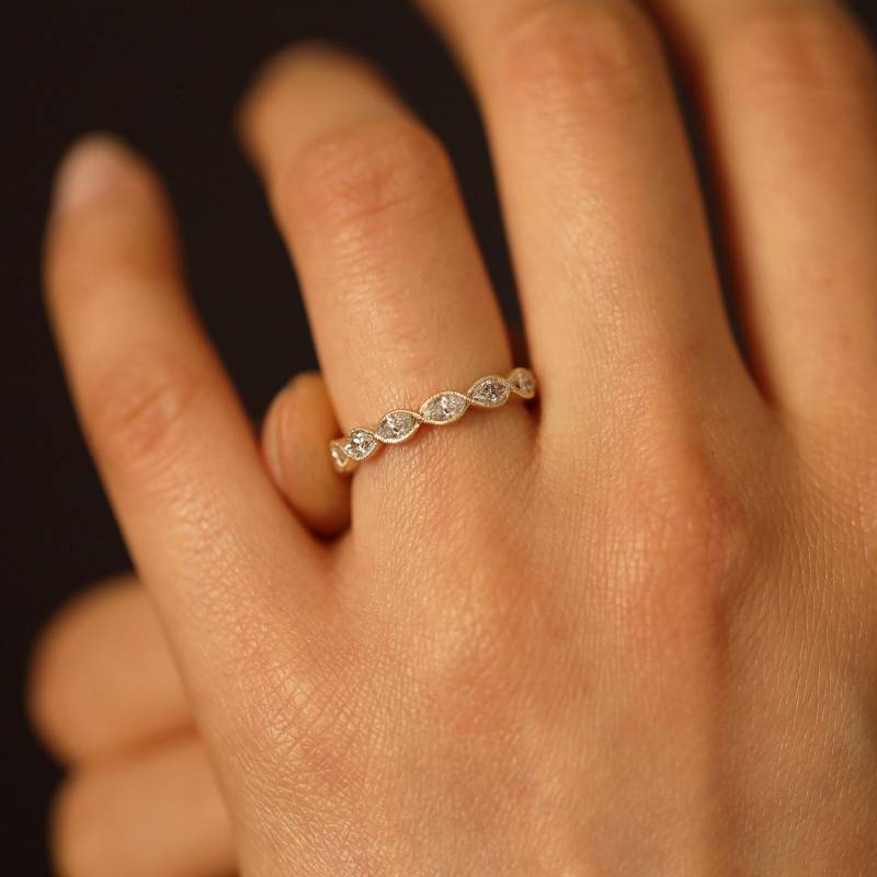 Marquise Diamant Band, Voll Eternity Ring, Ehering, Verlobungsring von JSVConcepts