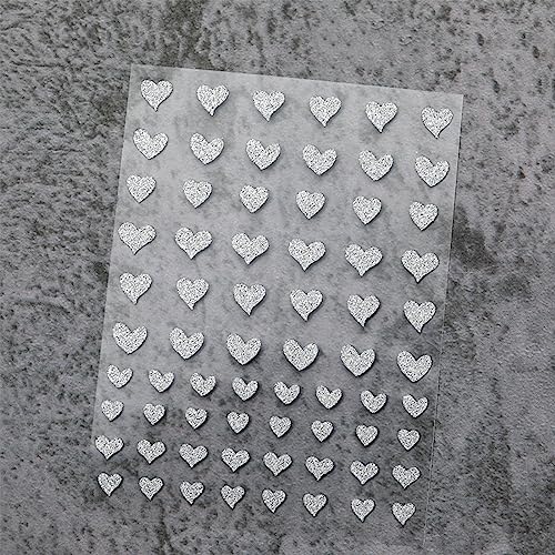 1 Bogen silberfarbene Aufkleber 3D-Zubehör Stern Herz für Schmetterling Glitzer selbstklebend von JSZDFSV