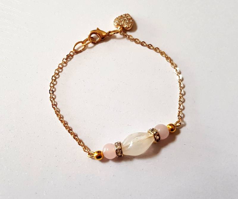 Edelstein & Gold Herz Charm Armband Edelstein & Gold Herz Charm Armband von JSinclairJewellery