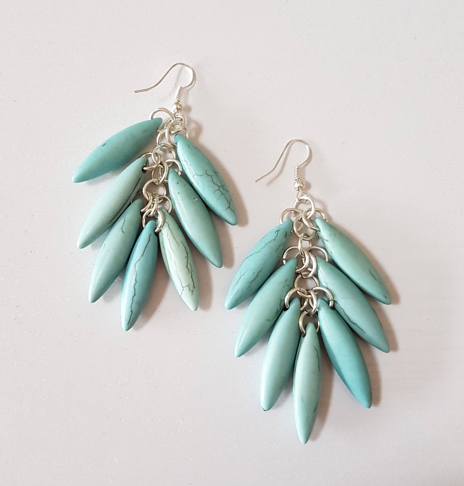 Ohrringe Türkis Howlith Speerspitze Ohrringe Türkis Howlith Speerspitze von JSinclairJewellery