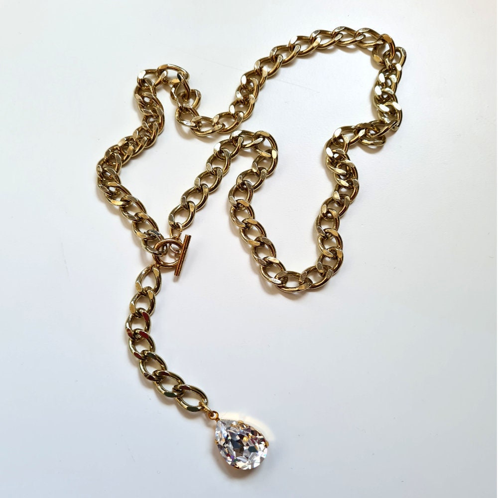 Pear Crystal & Gold Statement Halskette - Neu Pear Crystal & Gold Statement Halskette - Neu von JSinclairJewellery