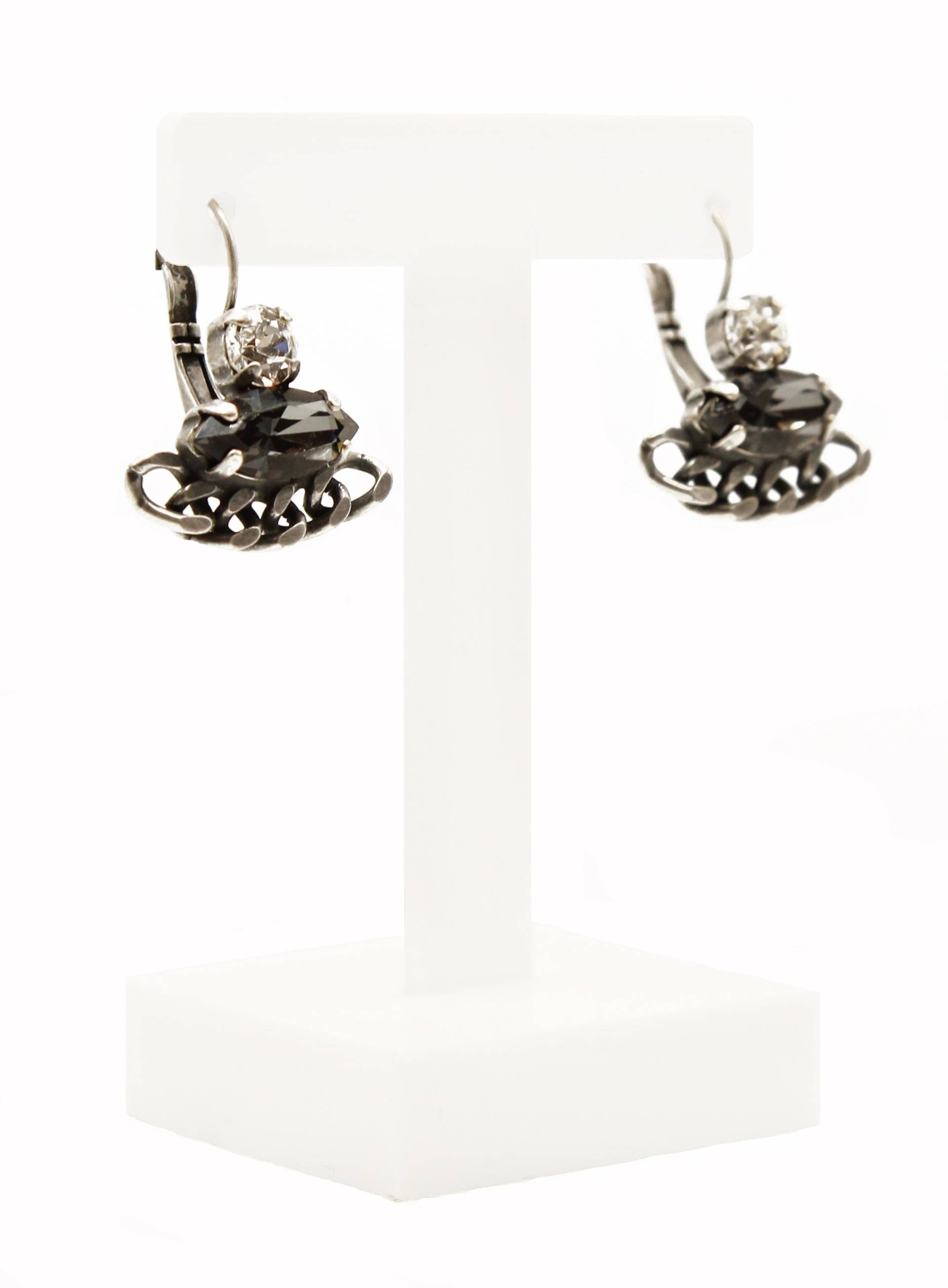 Aussage Ohrringe-Swarovski Ohrringe-Kristall Ohrringe-Brautjungfer Geschenk-Brautjungfer Schmuck-Dangle Ohrring-Geschenk Für Sie-Rocker Schmuck von JSjewelryBoutique