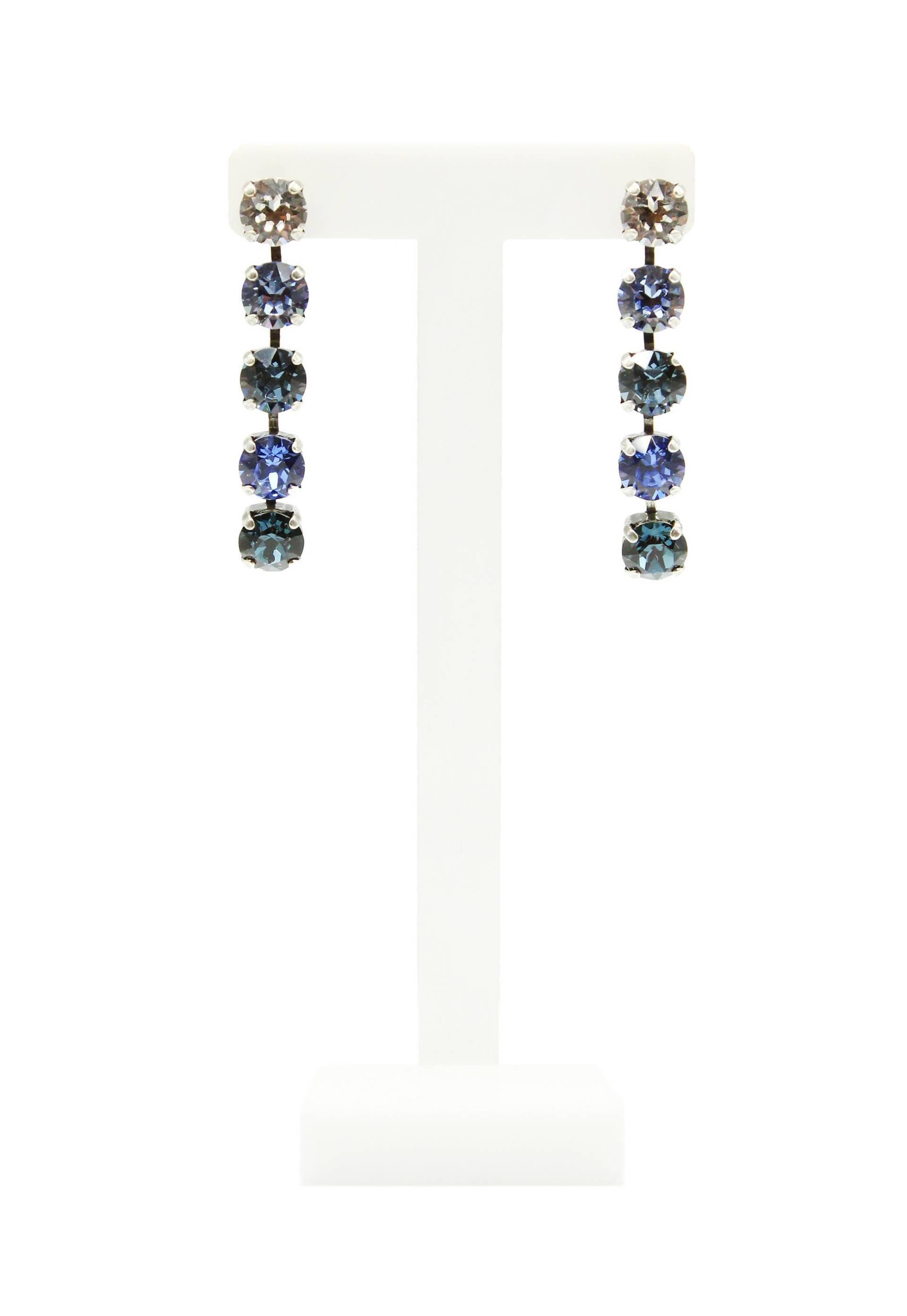 Blaue Ohrringe-Ombre Ohrringe Lange Ohrringe-Hängende Ohrringe-Bar Lang-Saphir Ohrringe-statement von JSjewelryBoutique