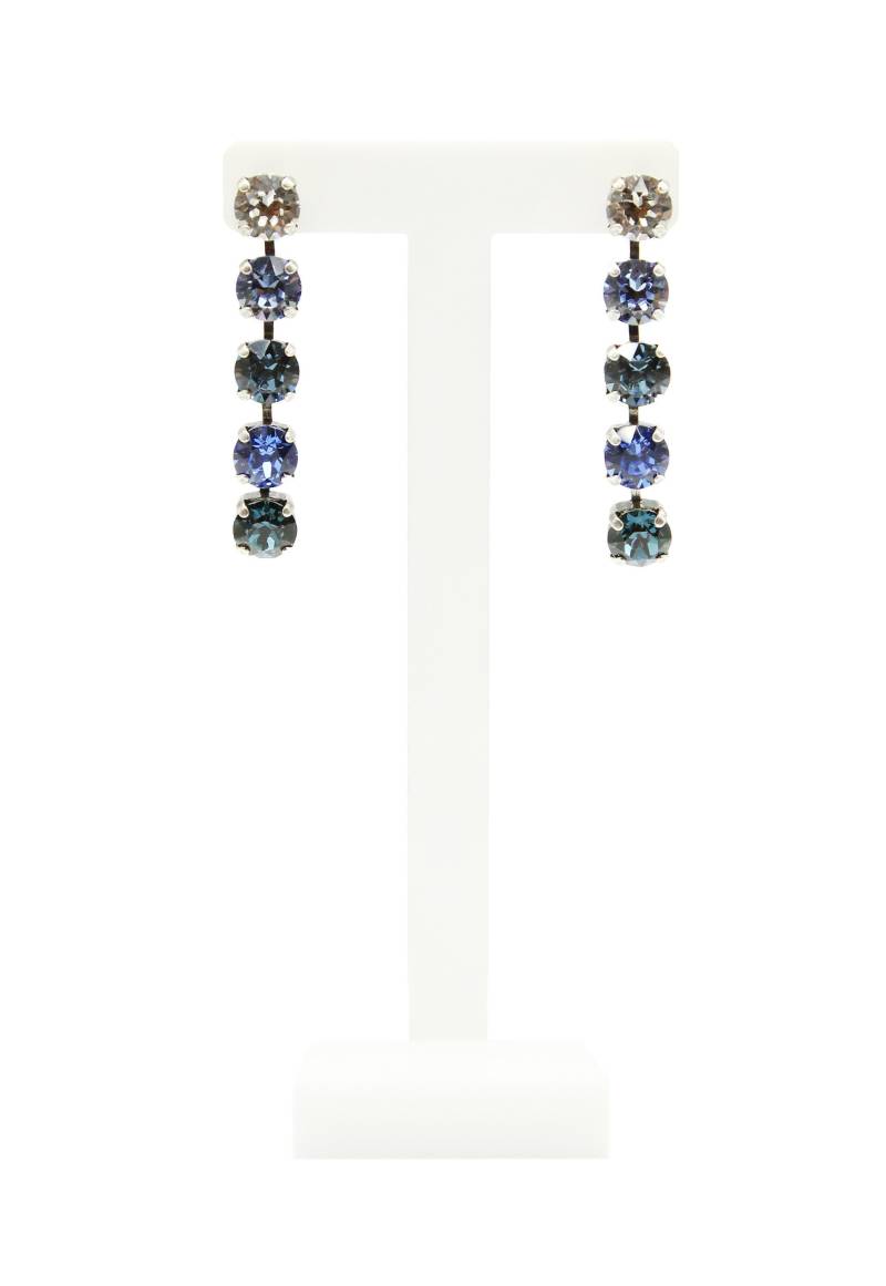 Blaue Ohrringe-Ombre Ohrringe Lange Ohrringe-Hängende Ohrringe-Bar Lang-Saphir Ohrringe-statement von JSjewelryBoutique