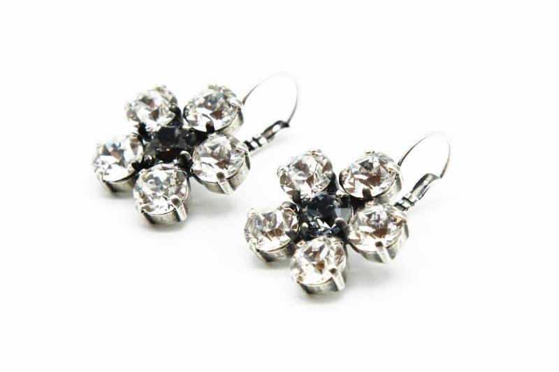 Blume Ohrringe-Blume Baumwinkel Statement Ohrringe-Kristall Ohrringe -Blumenschmuck-Große Ohrringe-Geschenk Für Mama von JSjewelryBoutique