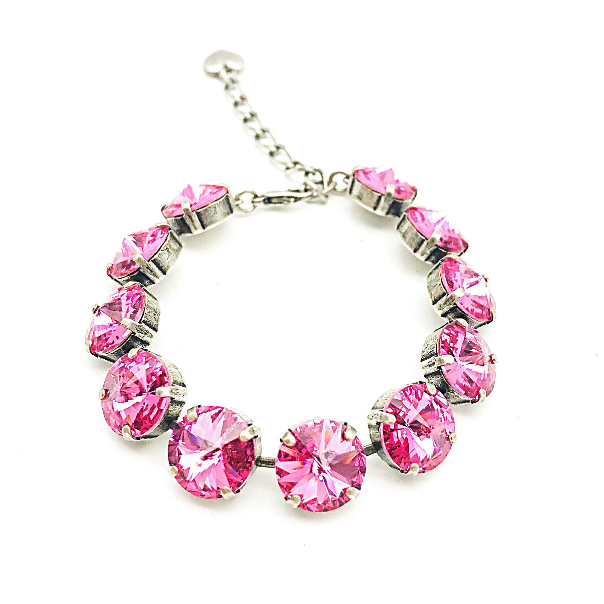 Kristall Armband-statement Schmuck-Pink Tennis Armband-Einstellbare Armband-stilvolle Schmuck-Simulierte Diamant Armband-Leicht von JSjewelryBoutique