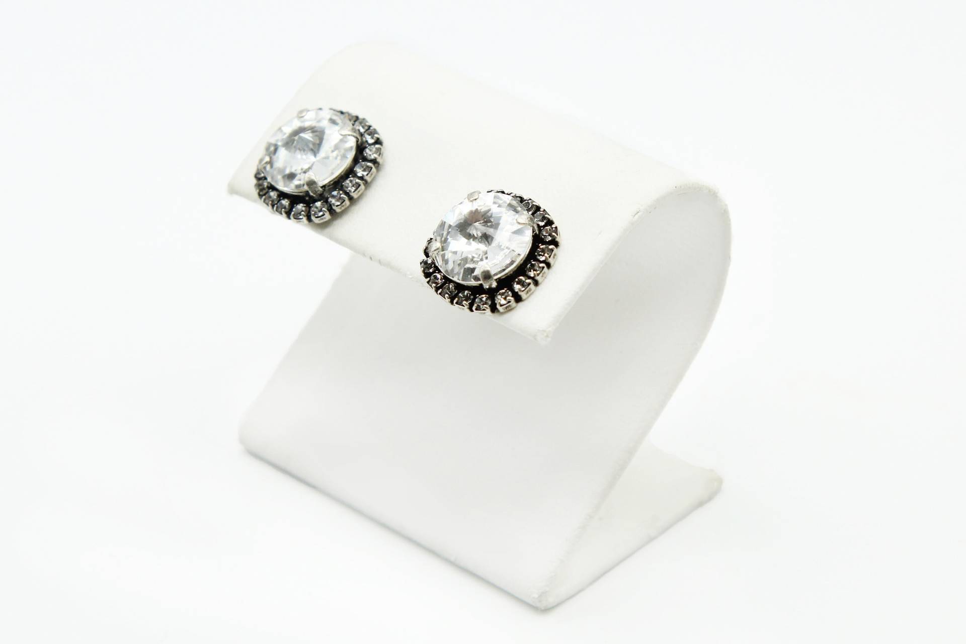 Kristall Ohrstecker-statement Ohrstecker-Halo Ohrstecker-Post Zurück Ohrringe von JSjewelryBoutique