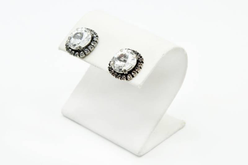 Kristall Ohrstecker-statement Ohrstecker-Halo Ohrstecker-Post Zurück Ohrringe von JSjewelryBoutique