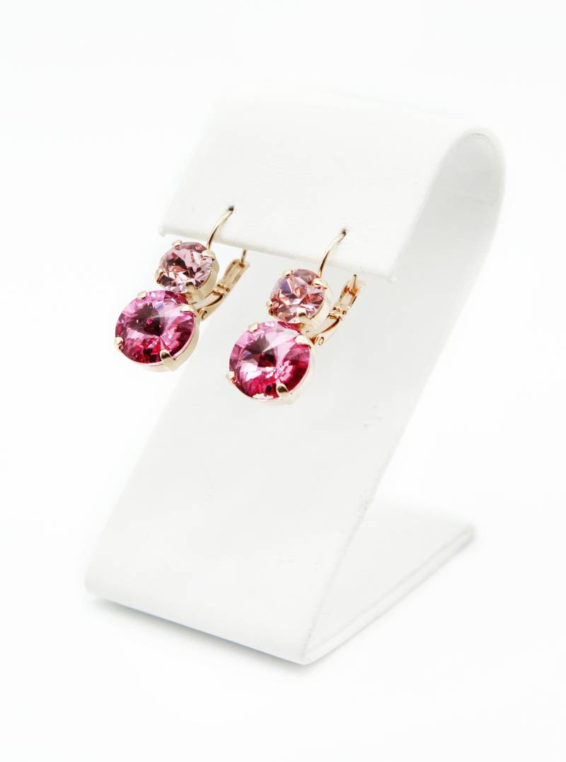 Rosa Tropfen Ohrringe-Dangle Ohrringe-Mode Ohrringe-Swarovski Kristall Elemente-Granat-Rosa Turmalin-Ohrringe Für Frauen-Geschenk Sie von JSjewelryBoutique