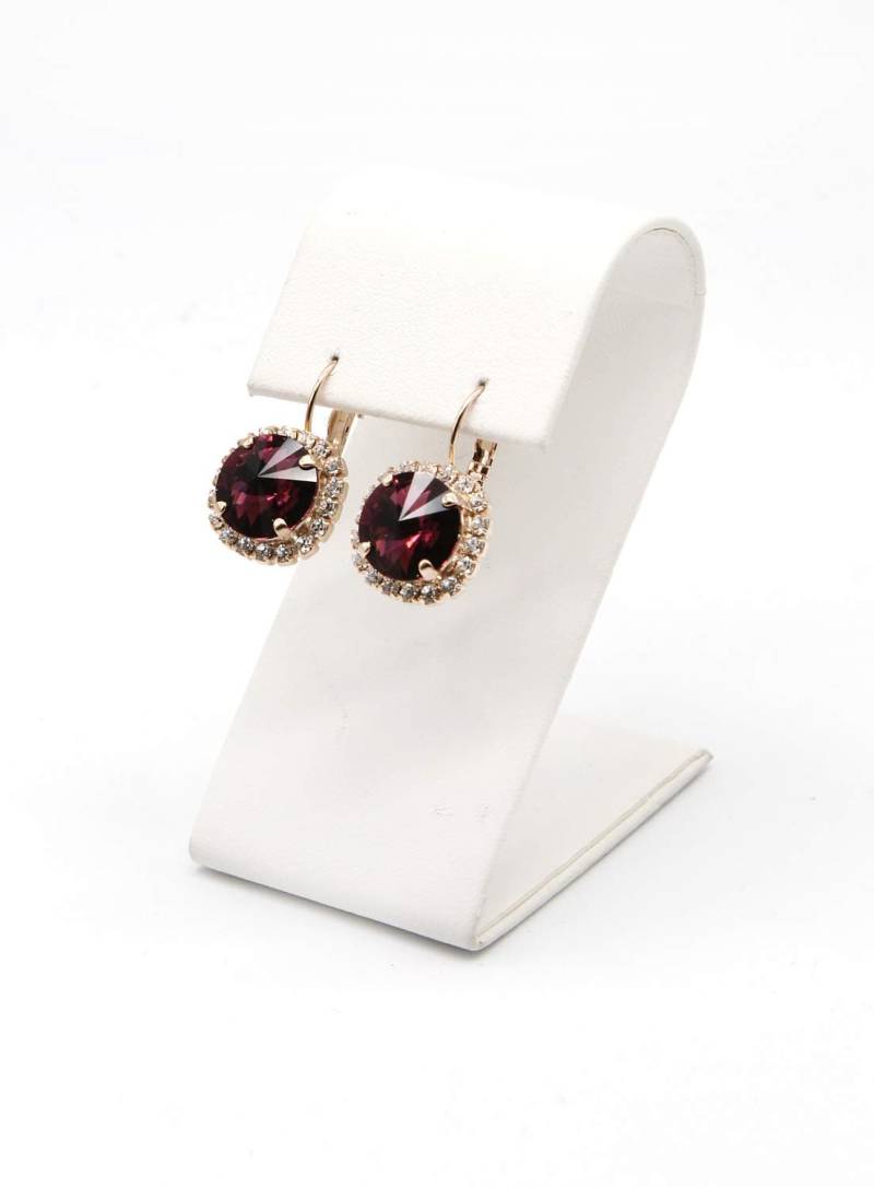 Rose Gold Lila Kristall Amethyst Ohrringe von JSjewelryBoutique