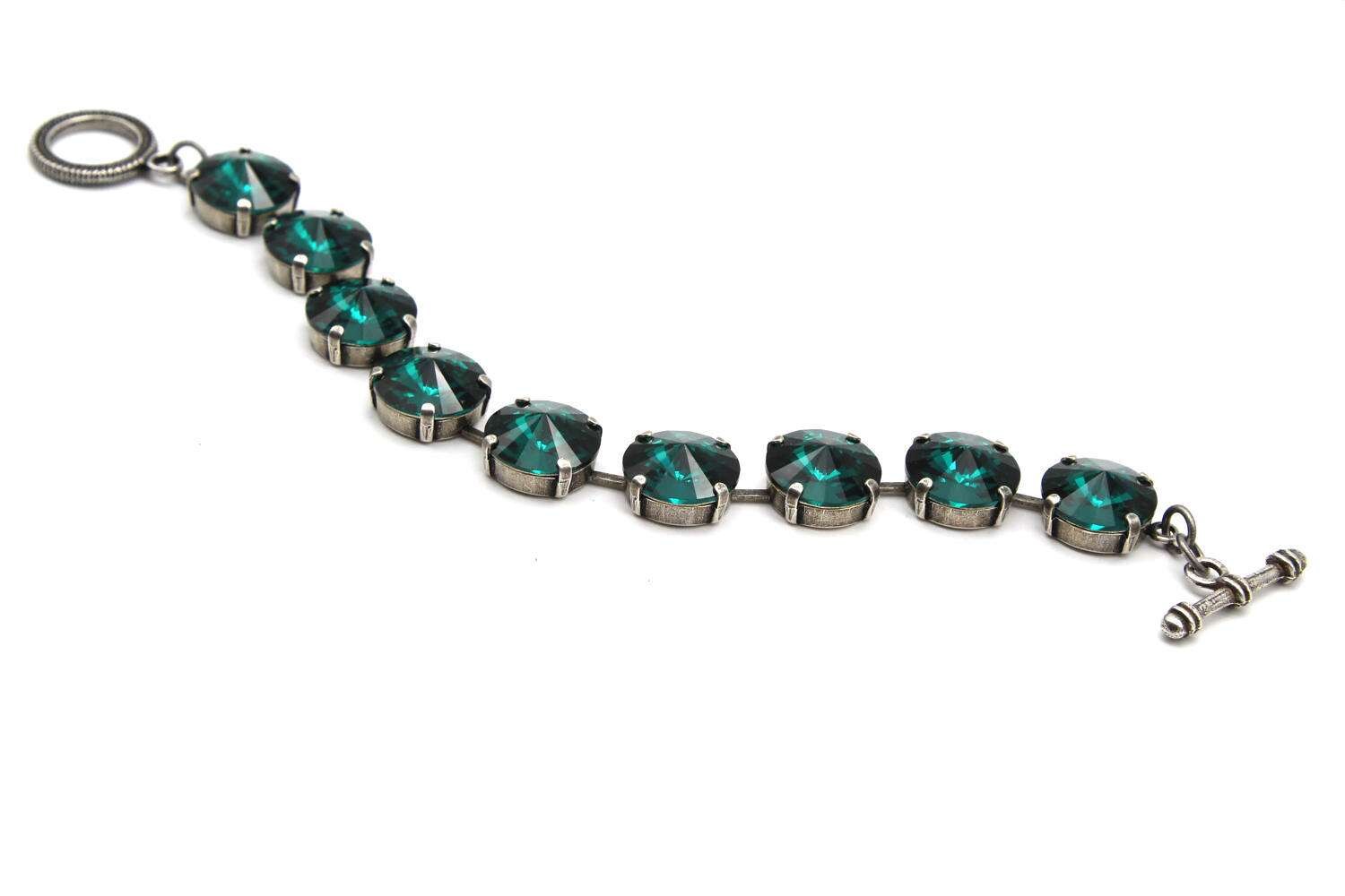 Smaragd Armband-Tennis Armband-Cz Tennisarmband - Kristall Strass Armband-Weihnachtsgeschenke Für Mama-Smaragd Grün Armband von JSjewelryBoutique