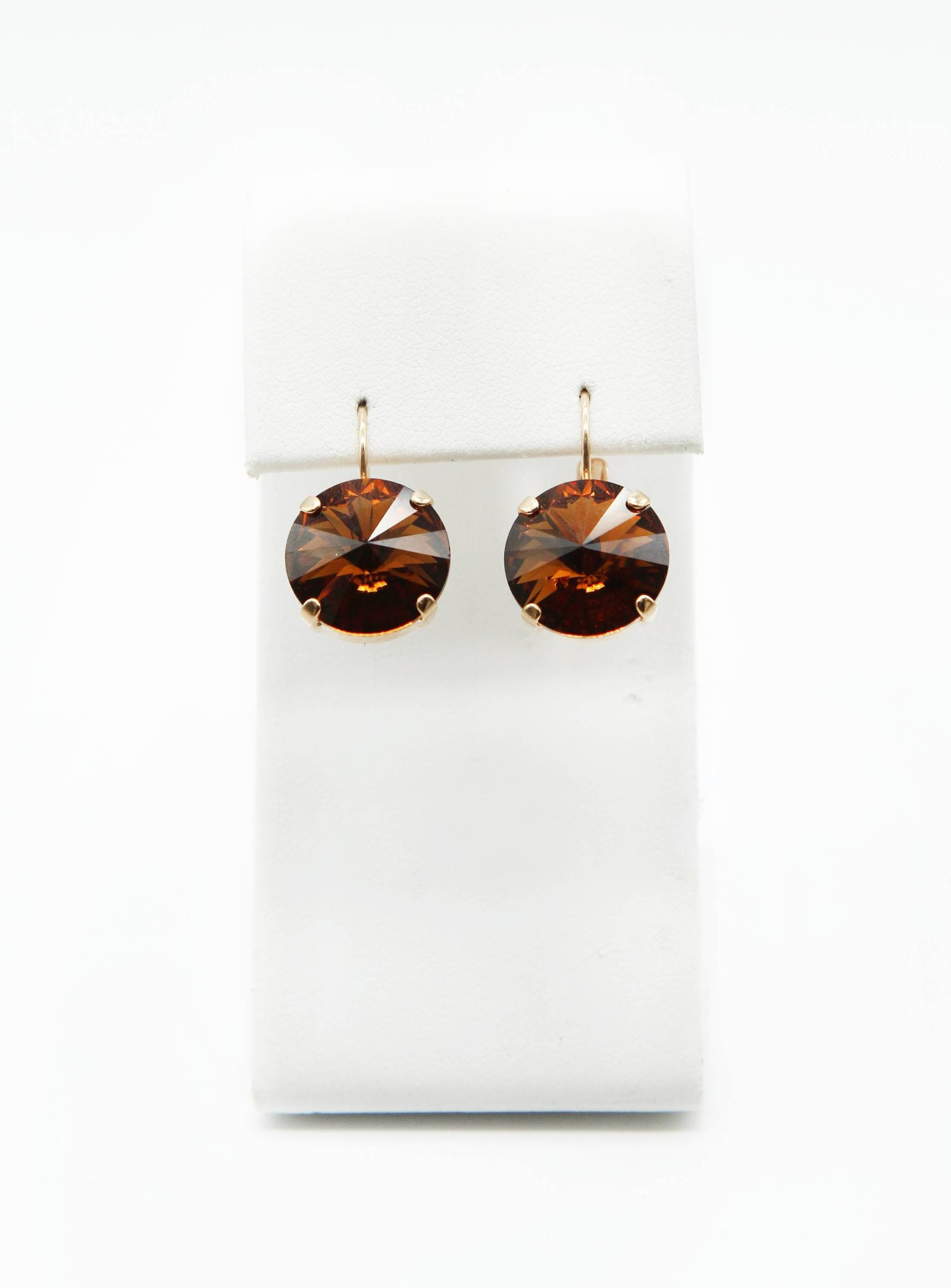Topas - Dark Brown-Topas Schmuck-Kristall Ohrringe-Swarovski Ohrringe-Topas Ohrringe Ohrringe-Leichte Ohrringe-Rose Gold von JSjewelryBoutique