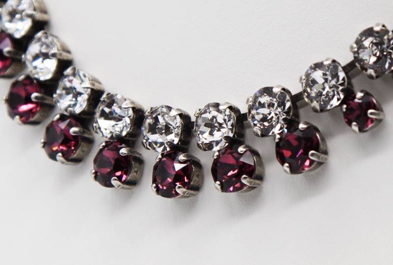 statement Halskette-Lila Halskette-Amethyst Halskette-Kristall Halskette-Swarovski Halskette-Februar Birthstone-Hochzeit Halskette von JSjewelryBoutique