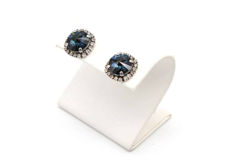 statement Saphir Ohrstecker Blau Swarovski Crystal Elements Ohrringe von JSjewelryBoutique