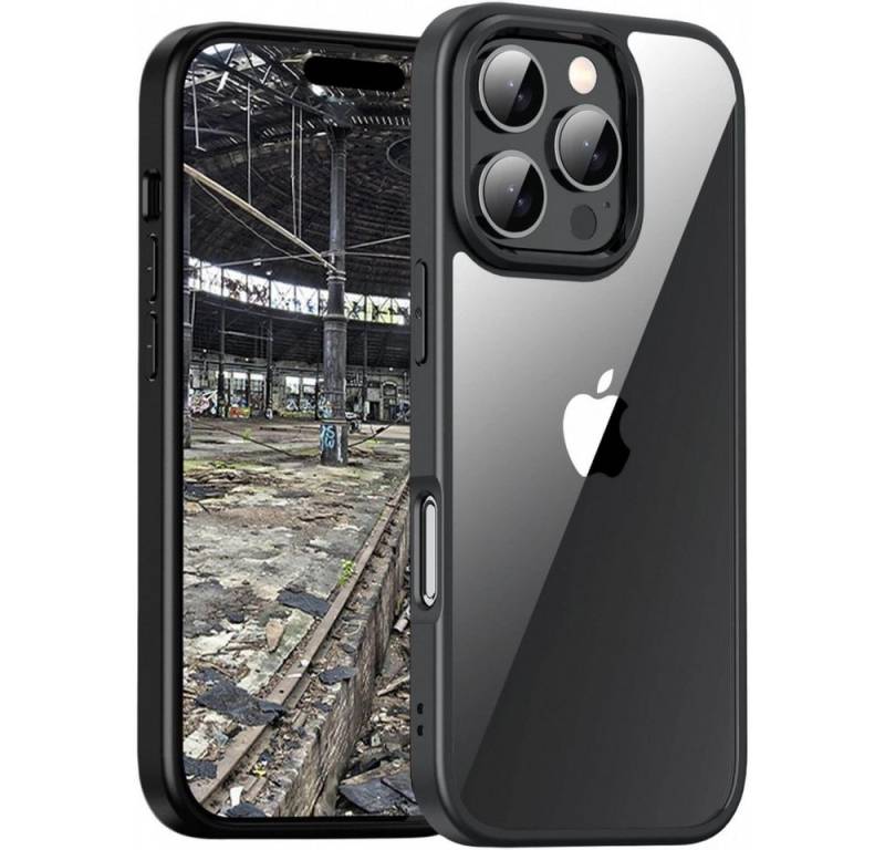 JT Berlin Handytasche BackCase Pankow Hybrid iPhone 16 Pro Max schwarz/transparent (Hybrid-Design aus Pankow) von JT Berlin