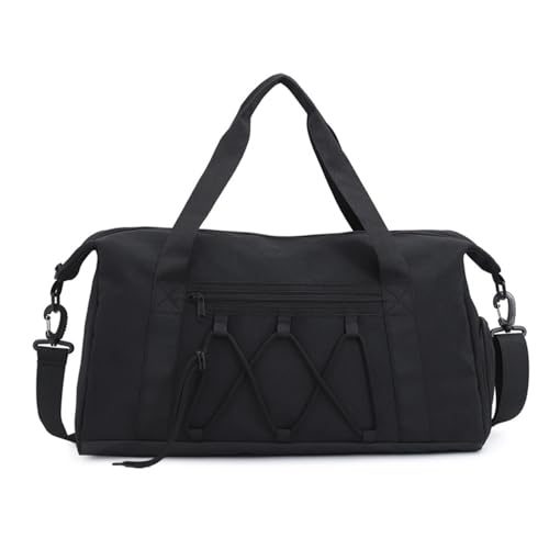 JTBDWOSK Sporttasche mit Schuhfach und Nassfach Reisetasche Wasserdicht Damen Schwimmtasche Trainingstasche Fitnesstasche Handgepäck Tasche Weekender Gym Duffle Bag,Schwarz von JTBDWOSK