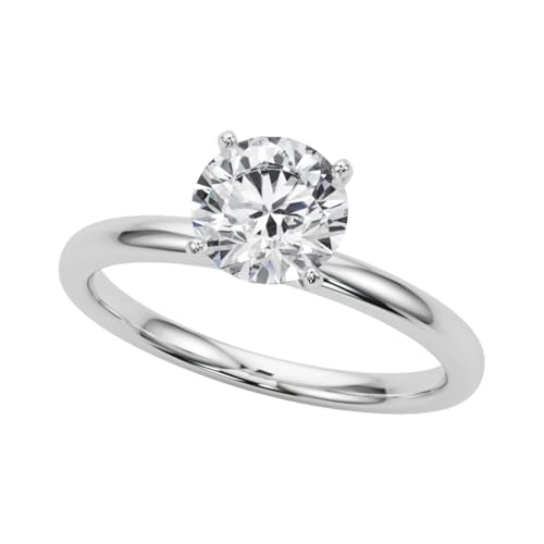 JTC LTD 0,50 Karat IGI-zertifizierter Verlobungsring aus im Labor gezüchtetem Diamant für Damen | Ring aus 9 Karat Weißgold | Größe 58 von JTC LTD