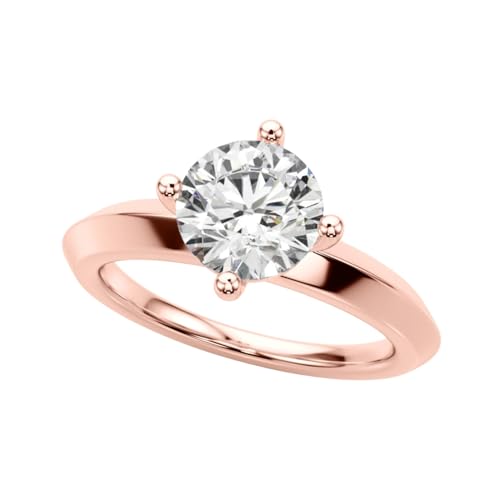 JTC LTD 0,50 ct IGI-zertifizierter Verlobungsring mit im Labor gezüchtetem Diamanten | Verlobungsring aus 18-karätigem Roségold für Damen | Größe 57 von JTC LTD