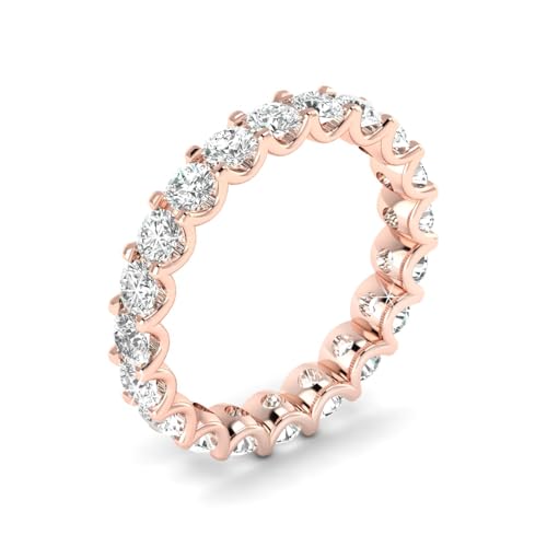 JTC LTD Ewigkeitsring für Damen, 1,00 ct Natürlicher Runder Diamant, U-Fassung, Vollständig gefasst – (Gelbgold, Größe 47) von JTC LTD