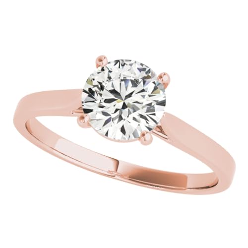 JTC LTD Handgefertigter Verlobungsring mit Labordiamant | IGI-Zertifiziert D/VS | Klassisches 4-Krappen-Solitär-Design | 9K Roségold Ring | 0.20Kt Größe 50 JTC LTD Handgefertigter Verlobungsring mit Labordiamant | IGI-Zertifiziert D/VS | Klassisches 4-Krappen-Solitär-Design | 9K Roségold Ring | 0.20Kt Größe 50 von JTC LTD