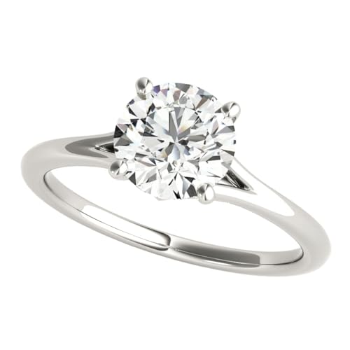 JTC LTD IGI Certified D/VS Round Cut Laborgewachsener Runder Brillantschliff Diamant Versteckter Verlobungsring | 9K Weißgold/Ring | 0.75KtGröße 55 von JTC LTD