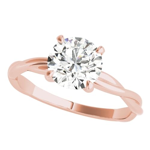 JTC LTD IGI Certified D/VS Round Cut Laborgewachsener Runder Twisted Design Brillantschliff Diamant Versteckter Verlobungsring | 18K Roségold Ring | 2.00Kt47 von JTC LTD