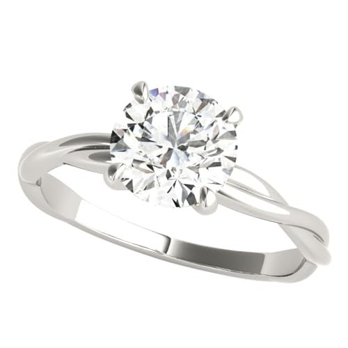 JTC LTD IGI Certified D/VS Round Cut Laborgewachsener Runder Twisted Design Brillantschliff Diamant Versteckter Verlobungsring | Platinum Ring | 0.30KtGröße 57 von JTC LTD