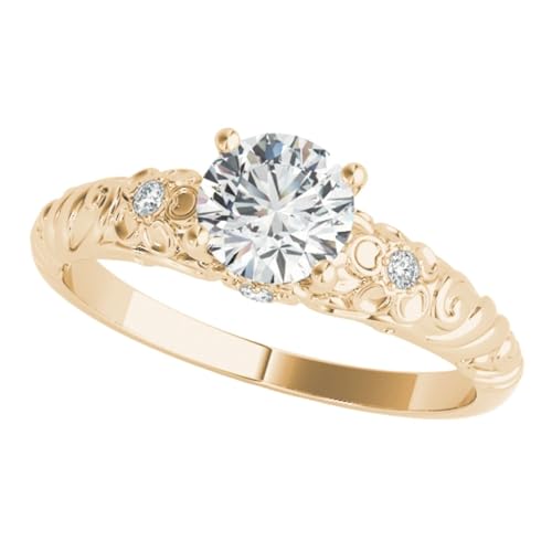 JTC LTD IGI Zertifizierter Verlobungsring mit Labordiamant | Filigranes Herz- und Blütenmuster mit Seitensteinen | 18K Gelbgold Ring | 1.50Kt Größe 52 JTC LTD IGI Zertifizierter Verlobungsring mit Labordiamant | Filigranes Herz- und Blütenmuster mit Seitensteinen | 18K Gelbgold Ring | 1.50Kt Größe 52 von JTC LTD