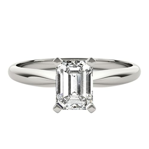 JTC LTD IGI Zertifizierter Verlobungsring mit Labordiamant | Halbzargenfassung in Breitem Band | Platinum Ring | 0.30Kt Größe 52 von JTC LTD