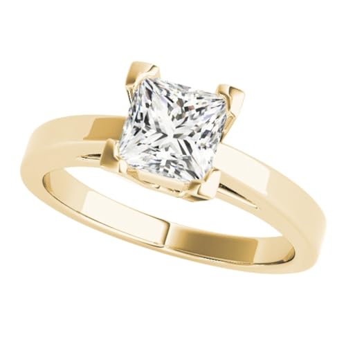 JTC LTD IGI Zertifizierter Verlobungsring mit Labordiamant | Princess-Cut mit Doppelkrappen | 9K Gelbgold Ring | 0.30Kt47 JTC LTD IGI Zertifizierter Verlobungsring mit Labordiamant | Princess-Cut mit Doppelkrappen | 9K Gelbgold Ring | 0.30Kt47 von JTC LTD