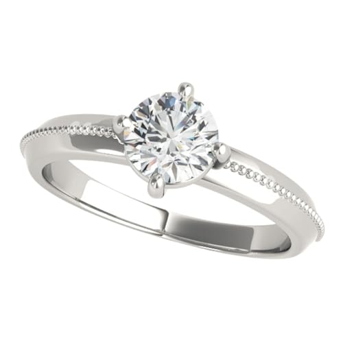 JTC LTD IGI-zertifizierter Verlobungsring für Damen mit Labordiamant | Runder Brillant im 4-Krappen-Design mit Milgrain-Schultern | D-Farbe, VS-Reinheit | 18K Weißgold/Ring | 0.20Kt Größe 52 JTC LTD IGI-zertifizierter Verlobungsring für Damen mit Labordiamant | Runder Brillant im 4-Krappen-Design mit Milgrain-Schultern | D-Farbe, VS-Reinheit | 18K Weißgold/Ring | 0.20Kt Größe 52 von JTC LTD