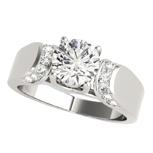 JTC LTD IGI zertifizierter runder Labor Zuchtdiamant Verlobungsring für Damen, 0,20 Karat bis 2,00 Karat, einzigartiger Goldring mit Solitär-Seitenstein, Geschenk, Size-R, Stein JTC LTD IGI zertifizierter runder Labor Zuchtdiamant Verlobungsring für Damen, 0,20 Karat bis 2,00 Karat, einzigartiger Goldring mit Solitär-Seitenstein, Geschenk, Size-R, Stein von JTC LTD