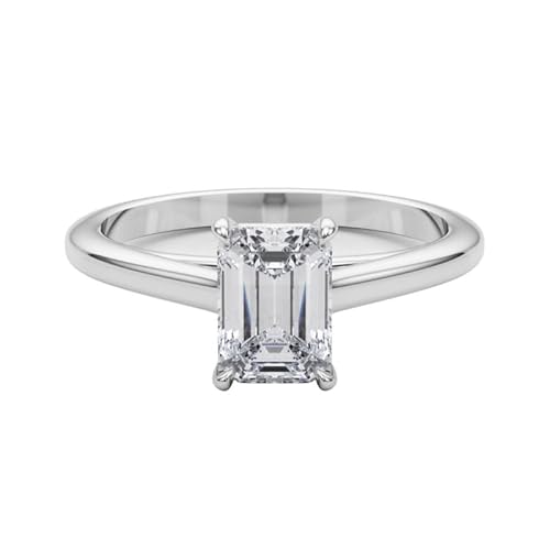 JTC LTD Smaragdschliff Labordiamant Verlobungsring IGI Zertifiziert D Farbe VS Reinheit Klassischer Solitärring 4 Krappen 18K Weißgold/Ring | 0.75Kt Größe 49 JTC LTD Smaragdschliff Labordiamant Verlobungsring IGI Zertifiziert D Farbe VS Reinheit Klassischer Solitärring 4 Krappen 18K Weißgold/Ring | 0.75Kt Größe 49 von JTC LTD
