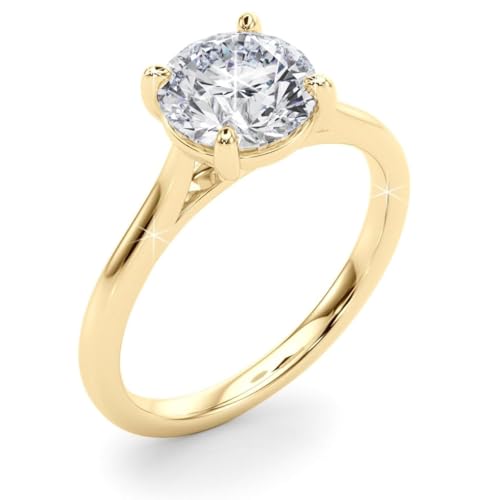 JTC LTD Solitär-Verlobungsring für Damen aus 9 Karat 375/1000 Gold mit Punze in Großbritannien, Farbe D, VVS-Klarheit, hergestellt in Großbritannien, Size: U, Platin von JTC LTD