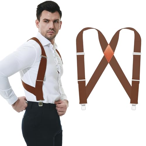 JTCMOJS Seitliche Clips Hosenträger für Herren, strapazierfähig, 5,1 cm, Trucker-Stil, Arbeits-Hosenträger, 5,1 cm, Braun, Einheitsgröße JTCMOJS Seitliche Clips Hosenträger für Herren, strapazierfähig, 5,1 cm, Trucker-Stil, Arbeits-Hosenträger, 5,1 cm, Braun, Einheitsgröße von JTCMOJS
