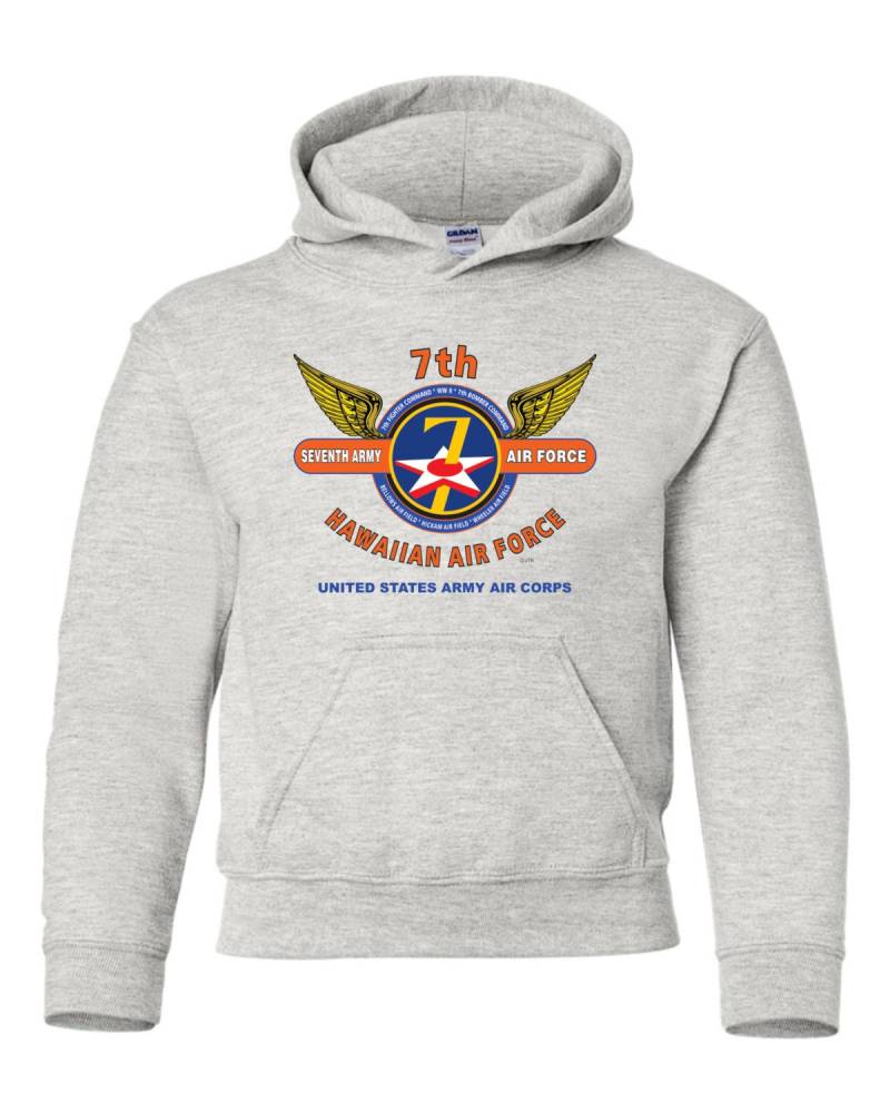 7Th Army Air Force" Hawaiian Force " Ww Ii Battle & Campaign Hoodie Sweatshirt Mit Taschen von JTKAMERICANAINC