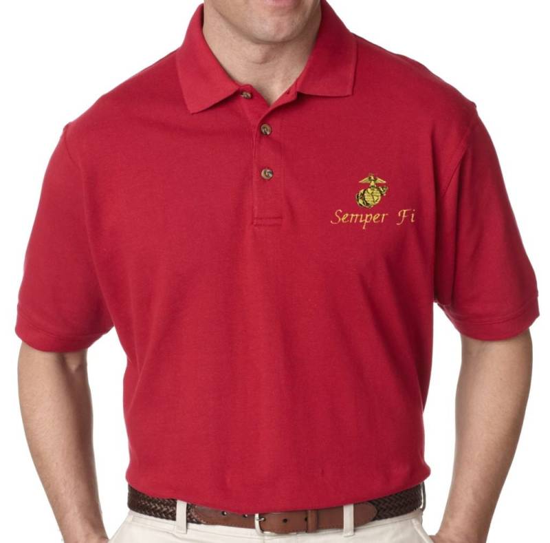 Marine Poloshirt "Semper Fi" - Besticktes Polo-Golf-Shirt." Offiziel Lizensiertes Us Marine Poloshirt von JTKAMERICANAINC