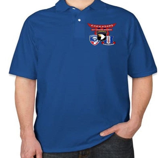 Rakkasans 77. Infanterie-Regiment 101st Airborne Division Vinyl Light Weight Left Chest Polo Shirt von JTKAMERICANAINC