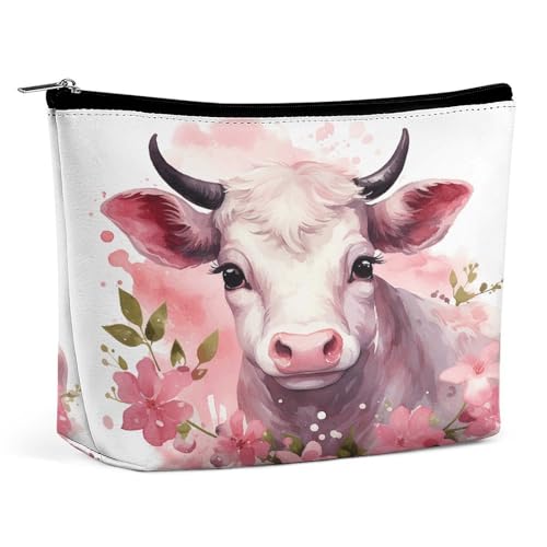 JTKBNVM A Little Cow Make-up-Tasche für Damen, wasserdichte Kosmetiktasche, tragbare Reise-Kulturbeutel, Aufbewahrungstasche, große Make-up-Tasche, Hand-Make-up-Tasche für Arbeit, Stil, Einheitsgröße, von JTKBNVM