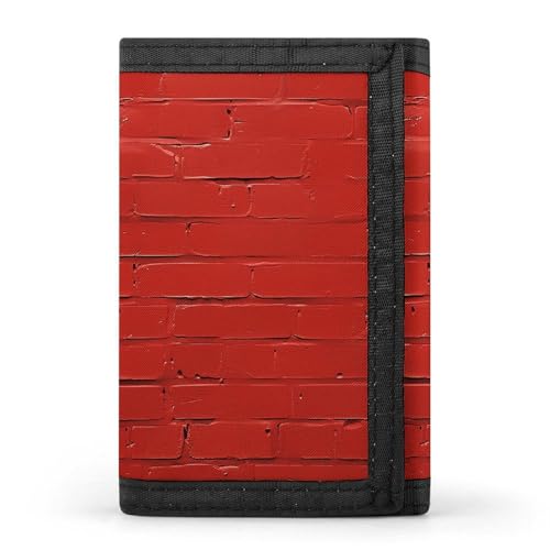 JTKBNVM A Red Brick Wall Trifold Wallet Trifold Wallets for Men Women Slim Wallet Mens Wallet Trifold Front Pocket Wallet | Versatile Wallets with 8 Credit Card Holder, Style, One Size, Stil:, von JTKBNVM
